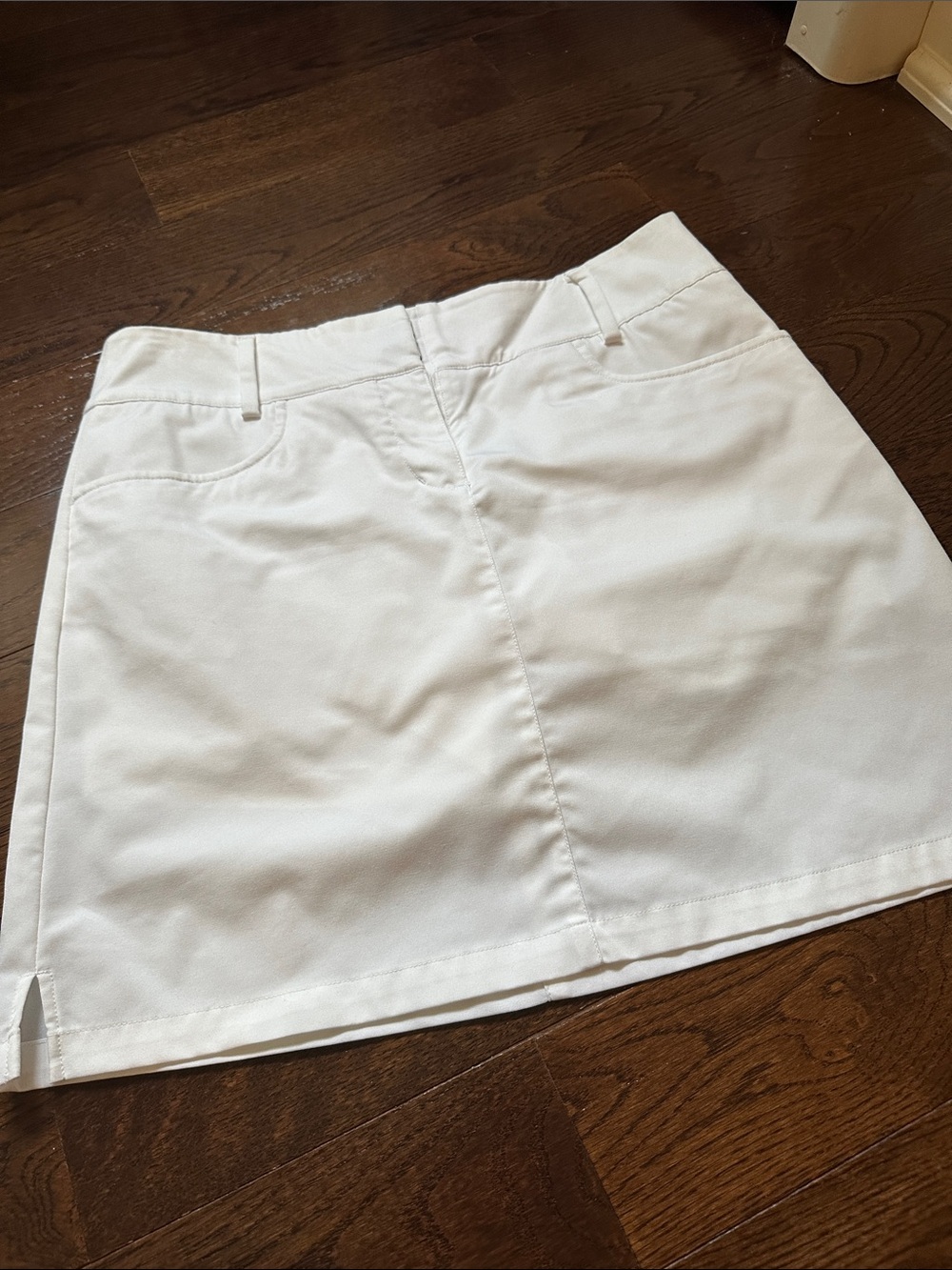 adidas White Mini Skirt with Front Seam